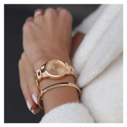 Daniel Wellington Iconic Link Unitone Rose Gold Dial Rose Gold Steel Strap Watch For Women - DW00100401