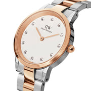 Daniel Wellington Iconic Link White Dial Two Tone Steel Strap Watch For Women - DW00100359