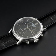Tissot Carson Premium Chronograph Black Dial Black Leather Strap Watch For Men - T122.417.16.051.00