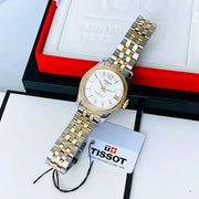 Tissot Ballade Powermatic 80 Mother of Pearl Silver Dial Two Tone Steel Strap Watch For Women - T108.208.22.117.00