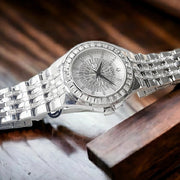 Bulova Phantom Crystal Silver Dial Silver Steel Strap Watch for Men - 96A236