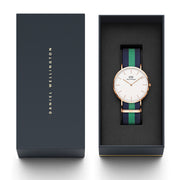 Daniel Wellington Classic Warwick White Dial Two Tone Nylon Strap Watch for Men - DW00100005