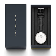 Daniel Wellington Classic Reading White Dial Black Leather Strap Watch For Men - DW00100028