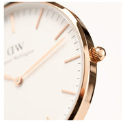 Daniel Wellington Classic Glasgow White Dial Two Tone NATO Strap Watch For Women - DW00100031