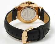 Daniel Wellington Classic Sheffield White Dial Black Leather Strap Watch For Women - DW00100076