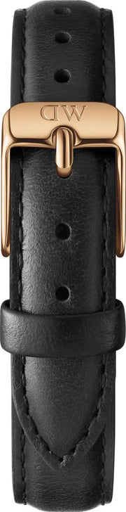 Daniel Wellington Classic Petite Sheffield White Dial Black Leather Strap Watch For Women - DW00100230