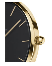 Daniel Wellington Classic Petite Evergold Black Dial Gold Mesh Bracelet Watch For Women - DW00100349