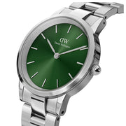 Daniel Wellington Iconic Link Emerald Green Dial Silver Steel Strap Watch For Men - DW00100427