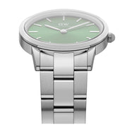 Daniel Wellington Iconic Link Emerald Green Dial Silver Steel Strap Watch For Men - DW00100427