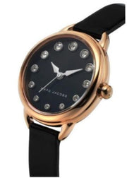 Marc Jacobs Betty Mother of Pearl Black Dial Black Leather Strap Watch for Women - MJ1513