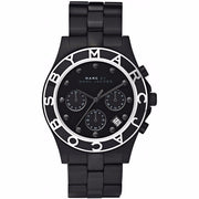 Marc Jacobs Blade Chronograph Black Dial Black Steel Strap Watch for Women - MBM3083