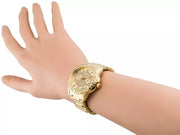 Guess Sassy Analog Quartz Gold Dial Gold Steel Strap Watch For Women - W0705L2