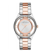 Marc Jacobs Tether Transparent White Dial Two Tone Steel Strap Watch for Women - MBM3436