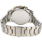 Fossil Dean Chronograph White Dial Silver Steel Strap Watch for Men - FS4795