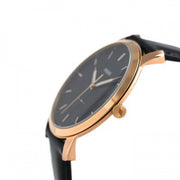 Fossil The Minimalist Black Dial Black Leather Strap Watch for Men - FS5376