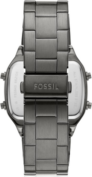 Fossil Retro Digital Black Dial Black Steel Strap Watch for Men - FS5846