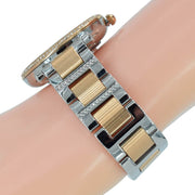 Fossil Carlie Silver Dial Two Tone Steel Strap Watch for Women - ES4342
