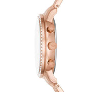 Fossil Neutra Chronograph Mother of Pearl Brown Dial Rose Gold Steel Strap Watch for Women - ES5218