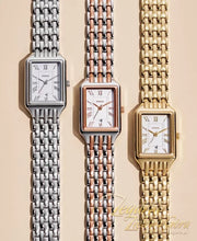 Fossil Raquel Three Hand Date White Dial Gold Steel Strap Watch For Women - ES5220