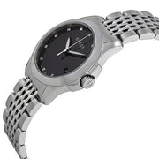 Gucci G Timeless Diamonds Mother of Pearl Black Dial Silver Steel Strap Watch For Women - YA126505