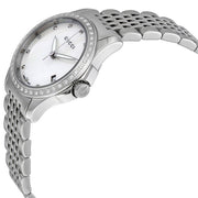 Gucci G Timeless Diamonds Mother of Pearl Dial Silver Mesh Bracelet Watch For Women - YA126508