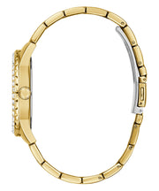 Guess Sparkler Diamonds Black Dial Gold Steel Strap Watch for Women - GW0111L2