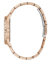 Guess Sparkler Diamonds Black Dial Rose Gold Steel Strap Watch for Women - GW0111L3