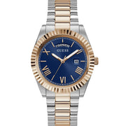 Guess Connoisseur Quartz Blue Dial Two Tone Steel Strap Watch For Men - GW0265G12