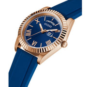 Guess Connoisseur Blue Dial Blue Silicone Strap Watch For Men - GW0335G2