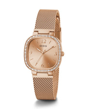 Guess Tapestry Diamonds Rose Gold Dial Rose Gold Mesh Bracelet Watch for Women - GW0354L3