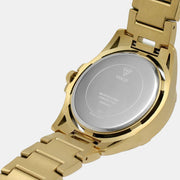 Guess Queen Quartz Gold Dial Gold Steel Strap Watch For Women - GW0464L2