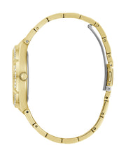 Guess Allara Quartz Gold Dial Gold Steel Strap Watch For Women - GW0604L2