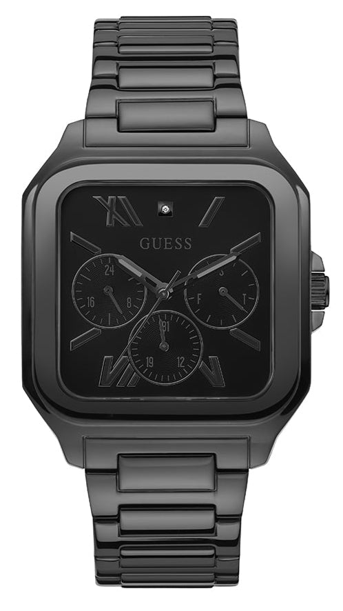 Guess Integrity Analog Black Dial Black Steel Strap Watch for Men - GW0631G2
