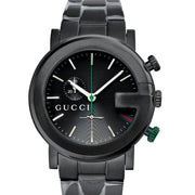 Gucci G Chrono Black Dial Black Steel Strap Watch For Men - YA101331