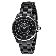 Chanel J12 Quartz Diamonds Black Dial Black Steel Strap Watch for Women - J12 H1625