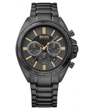 Hugo Boss Driver Chronograph Black Dial Black Steel Strap Watch for Men - 1513277