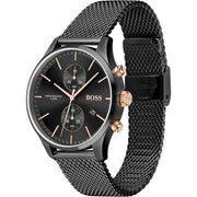 Hugo Boss Associate Chronograph Black Dial Black Mesh Bracelet Watch for Men - 1513811