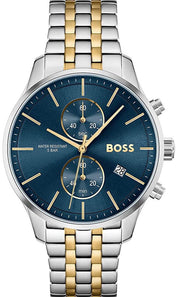 Hugo Boss Associate Chronograph Blue Dial Two Tone Steel Strap Watch for Men - 1513976