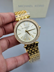 Michael Kors Darci Silver Dial Gold Stainless Steel Strap Watch for Women - MK3191