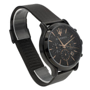 Maserati Epoca Chronograph Black Dial Black Mesh Strap Watch For Men - R8873618013