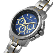 Maserati Successo Chronograph Quartz Blue Dial Silver Steel Strap Watch For Men - R8873621016
