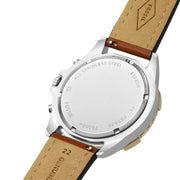 Fossil Garrett Chronograph Blue Dial Brown Leather Strap Watch for Men - FS5625