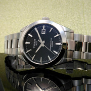 Tissot Gentleman Powermatic 80 Silicium Black Dial Silver Steel Strap Watch For Men - T127.407.11.051.00