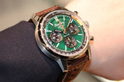 Breitling Top Time B01 Ford Mustang Green Dial Brown Leather Strap Watch for Men - AB01762A1L1X1