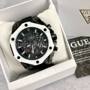 Guess Formula Chronograph Black Dial Black Silicone Strap Watch For Men - GW0579G1