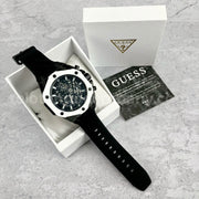 Guess Formula Chronograph Black Dial Black Silicone Strap Watch For Men - GW0579G1
