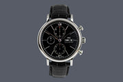 IWC Portofino Chronograph Black Dial Black Leather Strap Watch for Men - IW391029