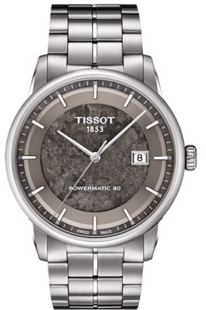 Tissot Luxury Powermatic 80 Anthracite Grey Dial Silver Steel Strap Watch For Men - T086.407.11.061.10