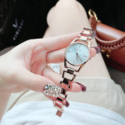 Calvin Klein Snake Silver Dial Rose Gold Steel Strap Watch For Women - K6E23646