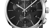 Calvin Klein Posh Black Dial Black Leather Strap Watch for Men - K8Q371C1
